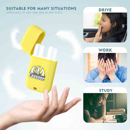 Portable dual nozzle inhaler applicable for driving office work and study to fight daytime drowsiness