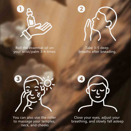 Four simple steps to apply the roll-on essential oil for relaxation