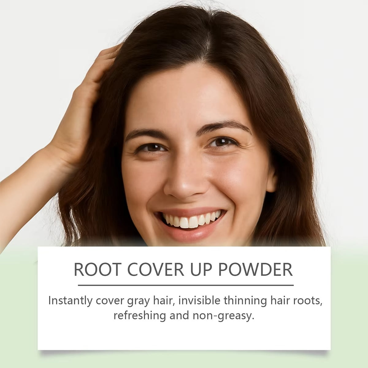 Hair root powder real effect display for covering sparse grey hair roots