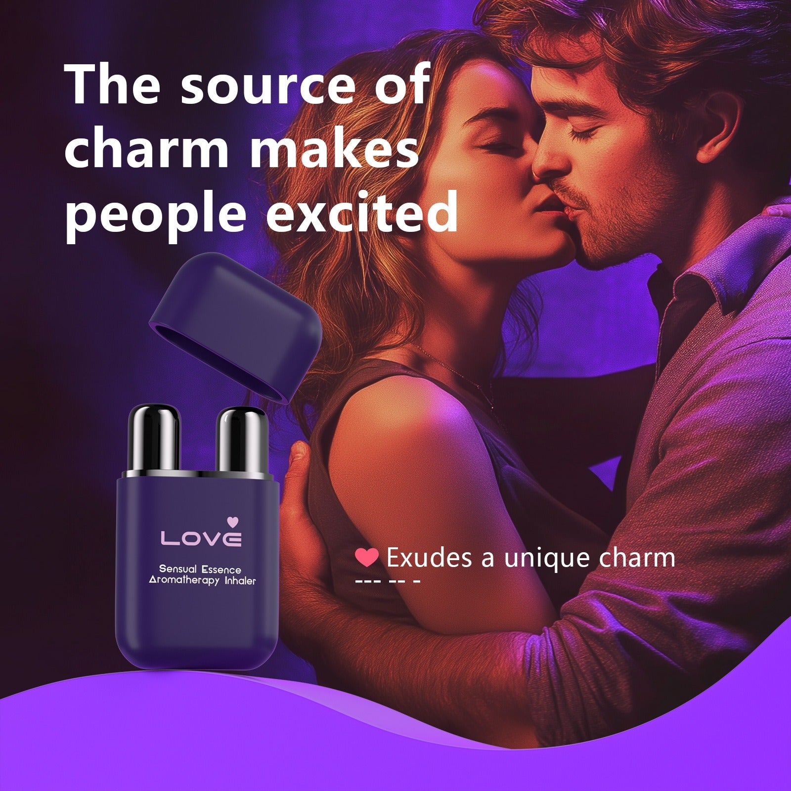 Aromatherapy nasal stick displayed with intimate couple background