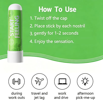 Simple four steps to open and use the spearmint refreshing nasal inhaler